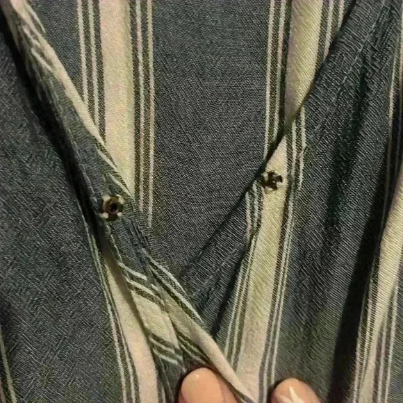 Hollister blue and white size Medium Striped Skirted Romper Wrap Style - Picture 4 of 12